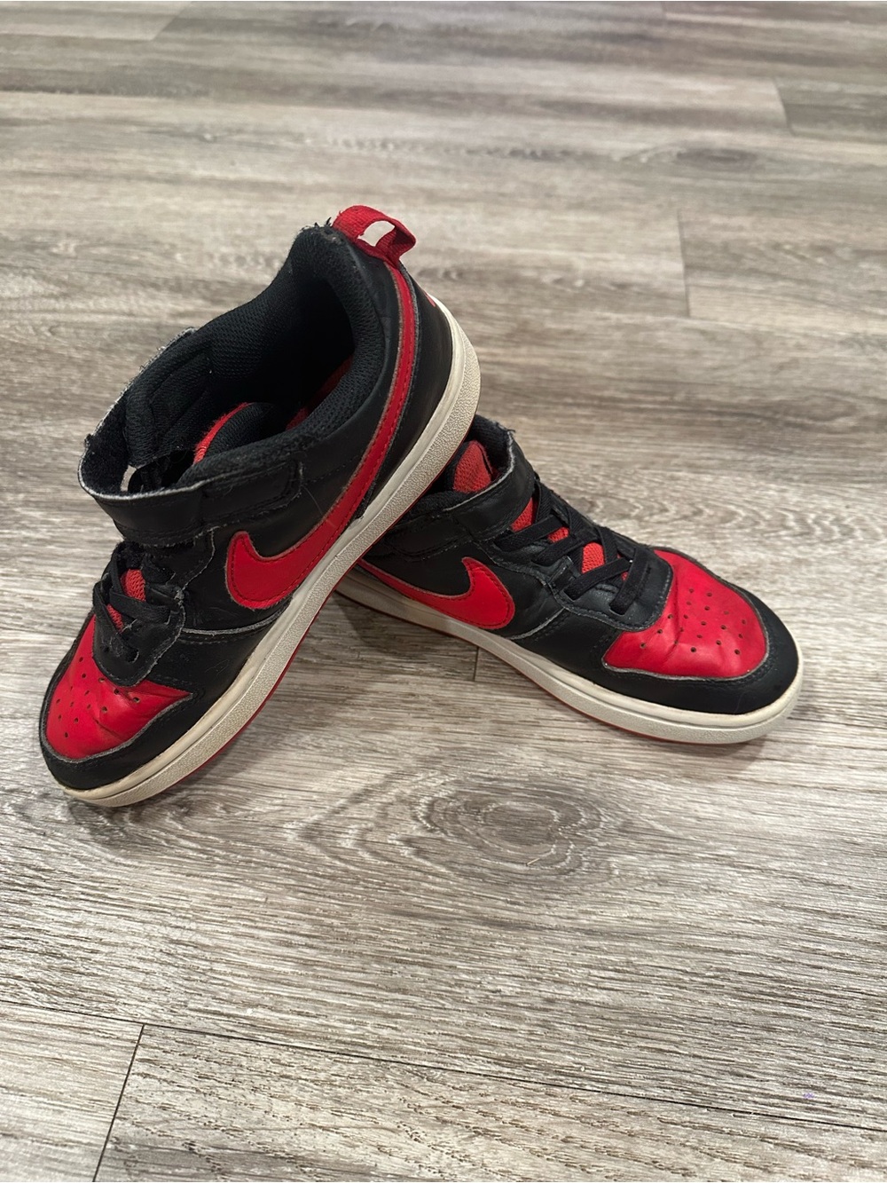 Nike Kids Black and Red High-Top Sneakers